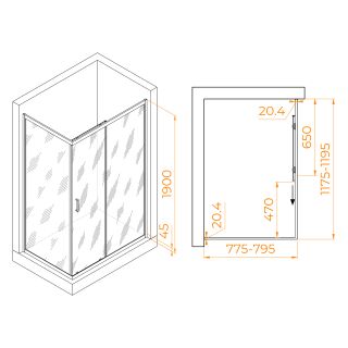 Душевой уголок RGW PA-245B 410824582-14 80x120см чёрный